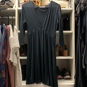 Black deep V dress